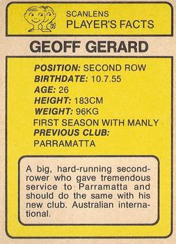 1981 Scanlens #5 Geoff Gerard Back